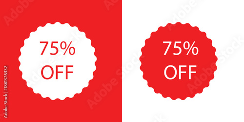 75% Percent Discount Sale Banner Icon