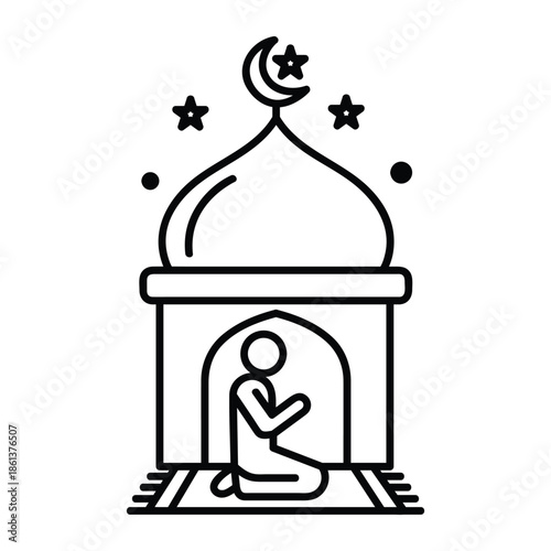 Ramadan mubarak a muslim praying during the holy month of ramadan