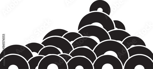 Modern abstract black wave pattern design element