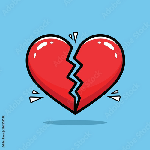 Broken Heart Symbolizing Sadness and Relationship Problems.