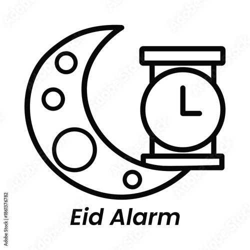 Ramadan eid alarm clock icon for muslim celebrations and fasting