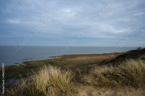 Das Watt bei Flut in Richtung Dänemark an der Nordseeküste.