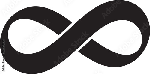 Elegant black infinity symbol on white background