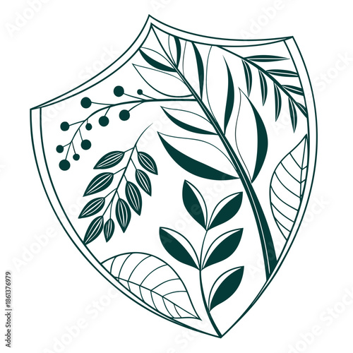 Minimal Eco Conservation Shield Environmental Symbol