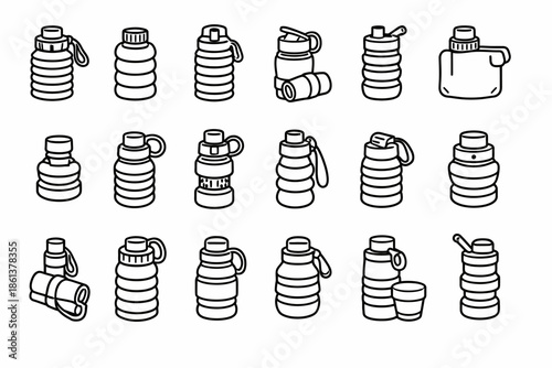 Collection of unique collapsible water bottles in various designs