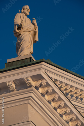 A detail of the Lutheran Cathedral at Helsinki Finland