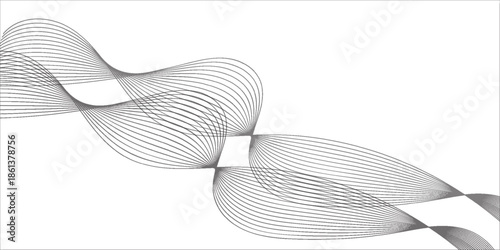 White abstract background with flowing particles. White and gray Digital futuristic technology concept background. Dynamic waves use for business, corporate, poster, template, illustration