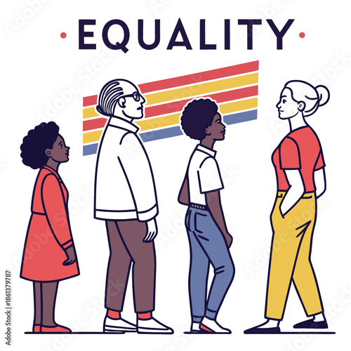 Bild auf Leinwand Celebrating equality among diverse individuals