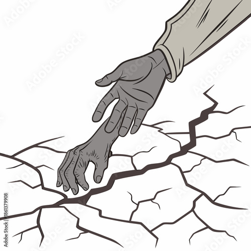 Hand reaching out for help