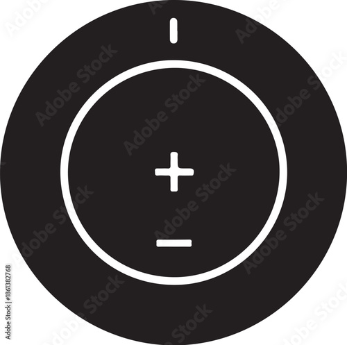 Volume control button with plus and minus signs