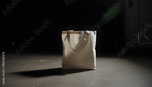 Tote bag blank White for vegetables studio shot