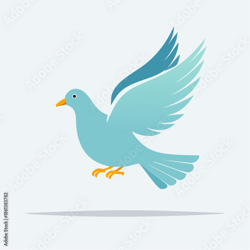Colombe Bleue en Vol : Symbole Universel de Paix et de Liberté