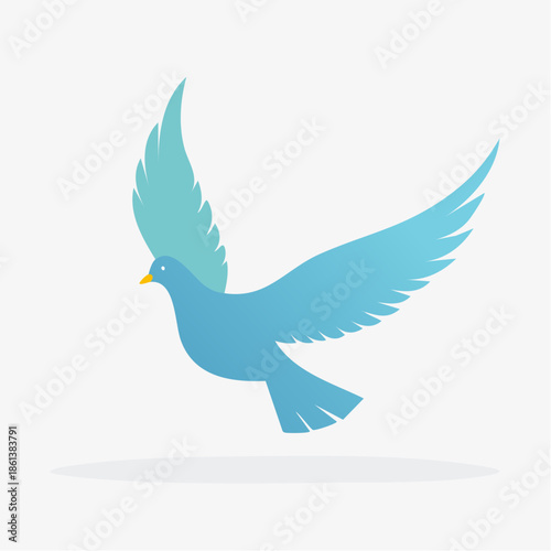 Colombe Bleue en Vol : Symbole Universel de Paix et de Liberté