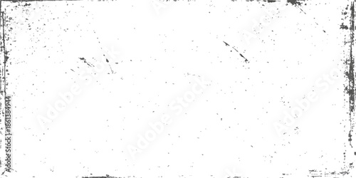 A vintage black grunge background features an old textured paper surface with a dirty paint splash design and dust film frame pattern providing ample space for a backdrop