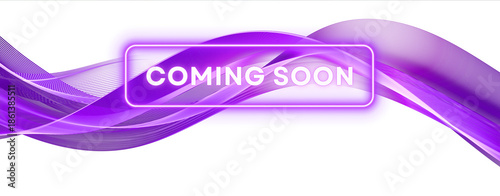 Coming Soon Banner with Purple Wave and Modern Announcement Style