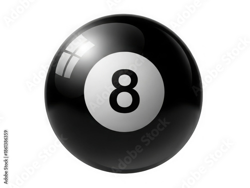 Black eight ball on white background