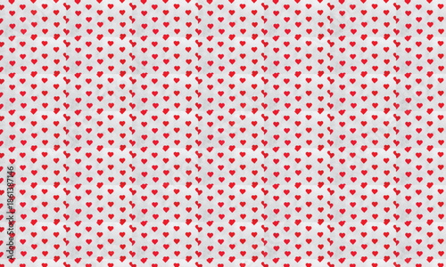 Seamless Pattern of Small Red Hearts on a White Background - Ideal for Valentine's Day and Romantic Designs