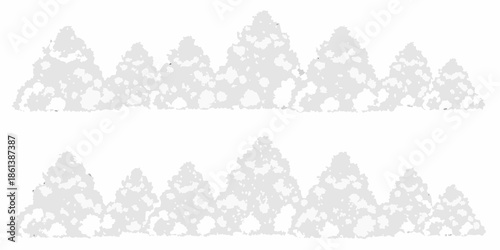 A simple illustration displaying a row of stylized gray coniferous trees