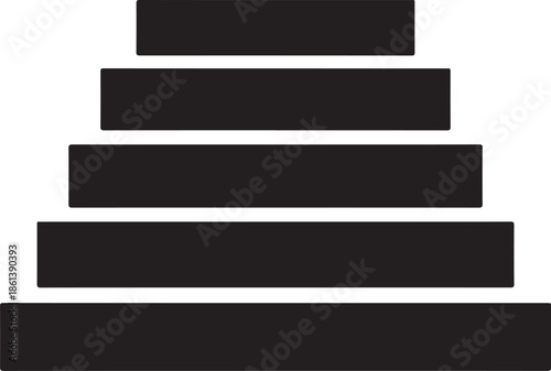 Simple black bars stacked in pyramid shape