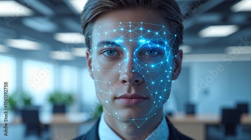Facial Recognition Biometric Authentication Technology Scanning Business Professional