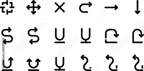 Colorful business data visualization icon set featuring bar charts, growth graphs, pie charts, candlestick trading symbols, and infographic analytics for financial report design.