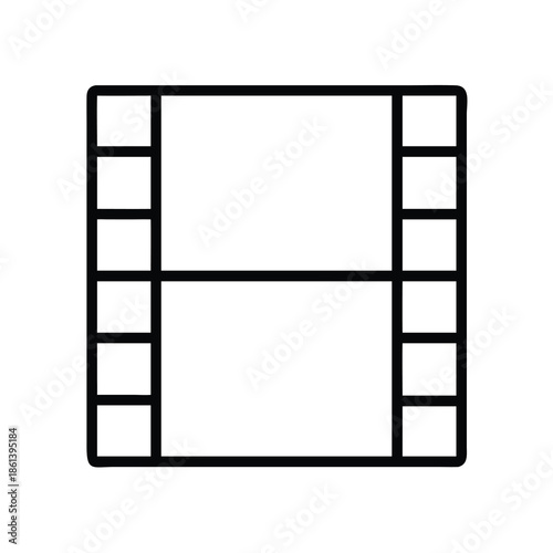 Classic Film Strip Segment Icon for Video Production Cinema and Multimedia Content Creation