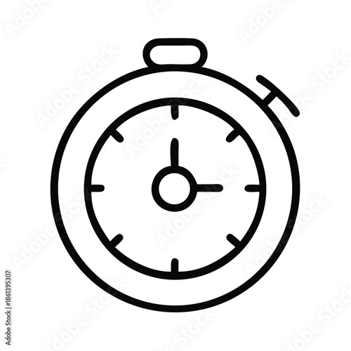 Simple Stopwatch Timer Icon for Measuring Speed Performance Time and Competitive Deadlines