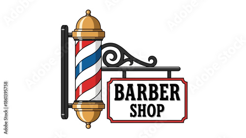 Vintage Barber Pole Sign - Classic Barbershop Symbol