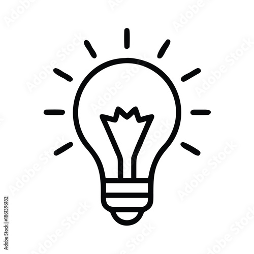 Glowing Light Bulb Idea and Creativity Inspiration Symbol Icon