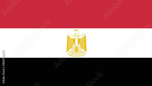 Egyptian flag with emblem of Saladin's Eagle