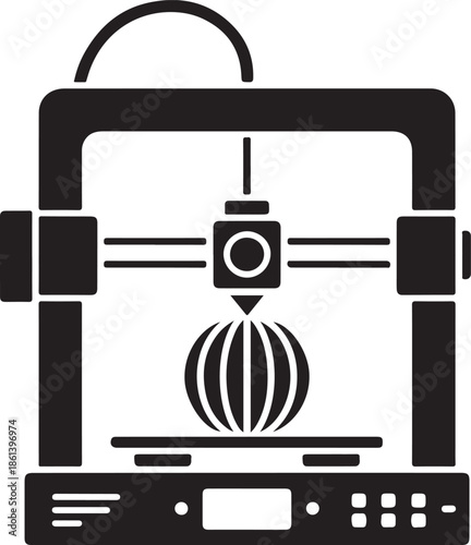 Innovative 3D printer creating a detailed object with precision and technology