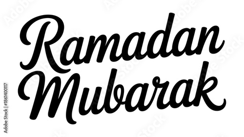 Ramadan mubarak greeting in elegant script font wishing blessings for the holy month
