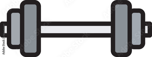 Professional vector illustration of a grey dumbbell with adjustable weight plates. This clean, flat-style fitness graphic is perfect for gym branding, bodybuilding, and workout designs.