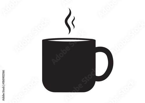 Coffee mug icon, Coffee mug silhouette vector