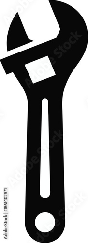 Adjustable Wrench Vector Graphic Icon - Tool Symbol for DIY Projects and Industrial Use Cases