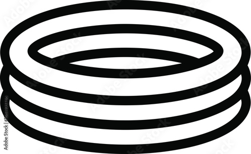 Black and White Vector Graphic of a Ring or Circle Shape, Simple Design Element