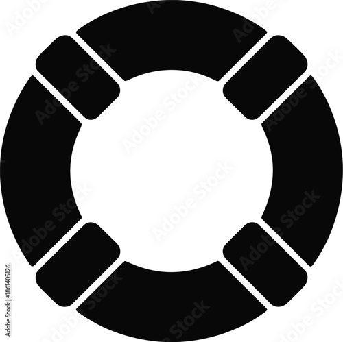 Black Loading Circle Icon Vector Graphic Symbol for Web Design and User Interface Elements