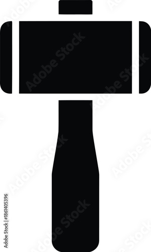 Black Silhouette Hammer Icon Vector Graphic Illustration for Industrial and Construction Themes