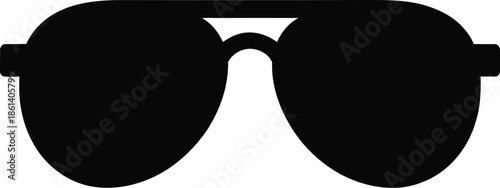Black Silhouette Sunglasses Vector Graphic Icon - Modern Fashion Accessory for Stylish Men and Women