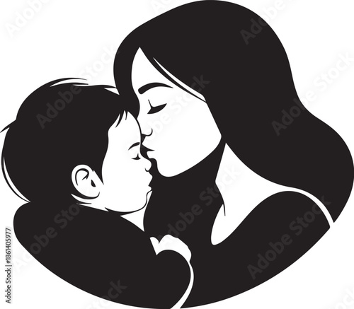 Mother and children vector illustration 
