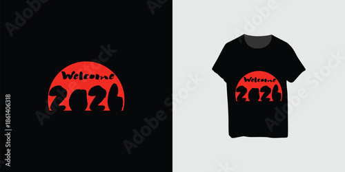 Vector welcome 2026 happy new year t-shirt design fully editable high quality