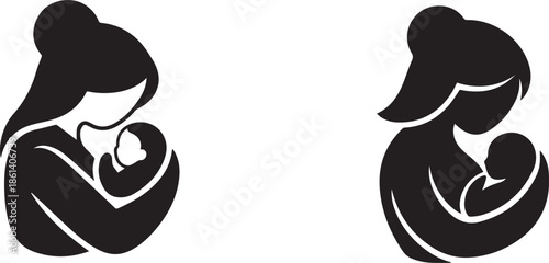 Mother and child vector 