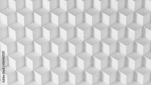 Modern wall design featuring white three-dimensional cubes
