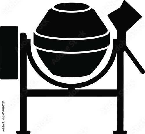Cement Mixer Icon Vector Graphic Illustration for Construction and Building Industry Projects