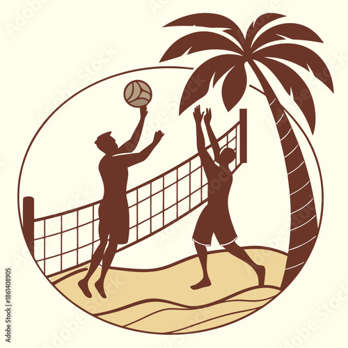 Players engaging in beach volleyball