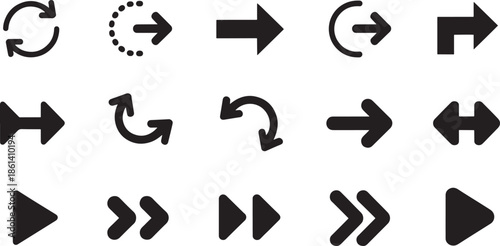 Essential arrow signs for modern digital applications and interactive platforms