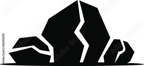 Low Poly Mountain Landscape Vector Graphic Illustration with Geometric Shapes and Clean Lines