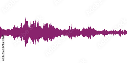 Abstract vector illustration of a city skyline with music hearts and a wave sound equalizer pattern featuring a grunge urban cityscape design with architectural silhouettes and paint art