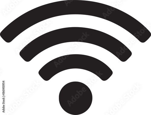 Wallpaper Mural Minimalist Black and White Wi-Fi Signal Icon Torontodigital.ca