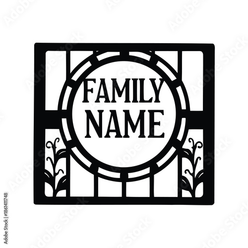 Elegant personalized family name sign with floral accents and custom engraving